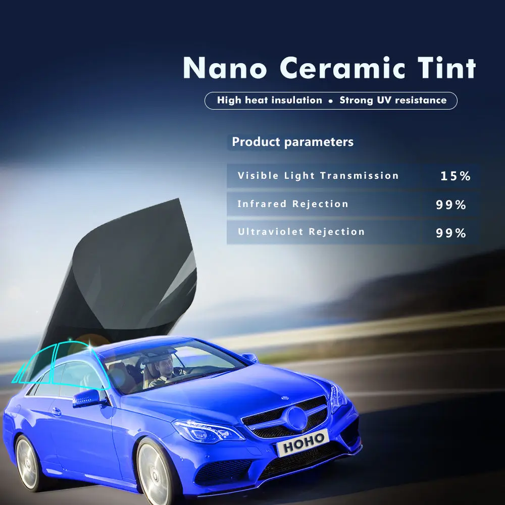 

152cm*500cm Wholesale 5% VLT Nano Ceramic Tint Solar Tint 99% UV Proof Window Sticker Car Window Film Heat Proof 60''x196.8''