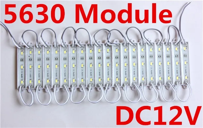 Высокий яркий светодиодный модули 12 В 5630 SMD 3 светодиодный модуль теплый белый холодный белый Водонепроницаемый IP65 Бесплатная доставка