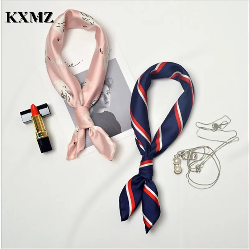Kxmz 2017 волшебный шарф женщины бандана шелковый женщин 50*50 маленькое кольцо Bufanda