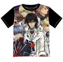 Envío Gratis Anime manga Vampire Knight Kaname Kuran Kaname Clan T-shirt Las Mujeres de Los Hombres Cosplay Camiseta de Malla Negro Tee 005