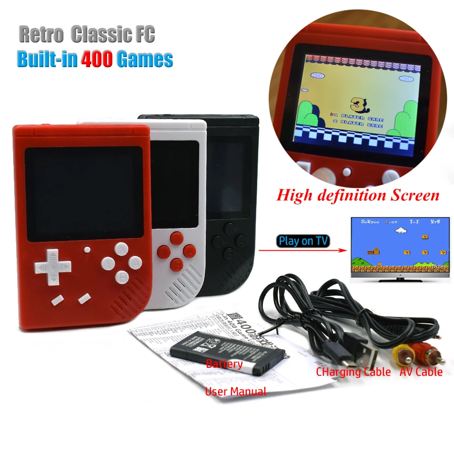 handheld game console with built in games