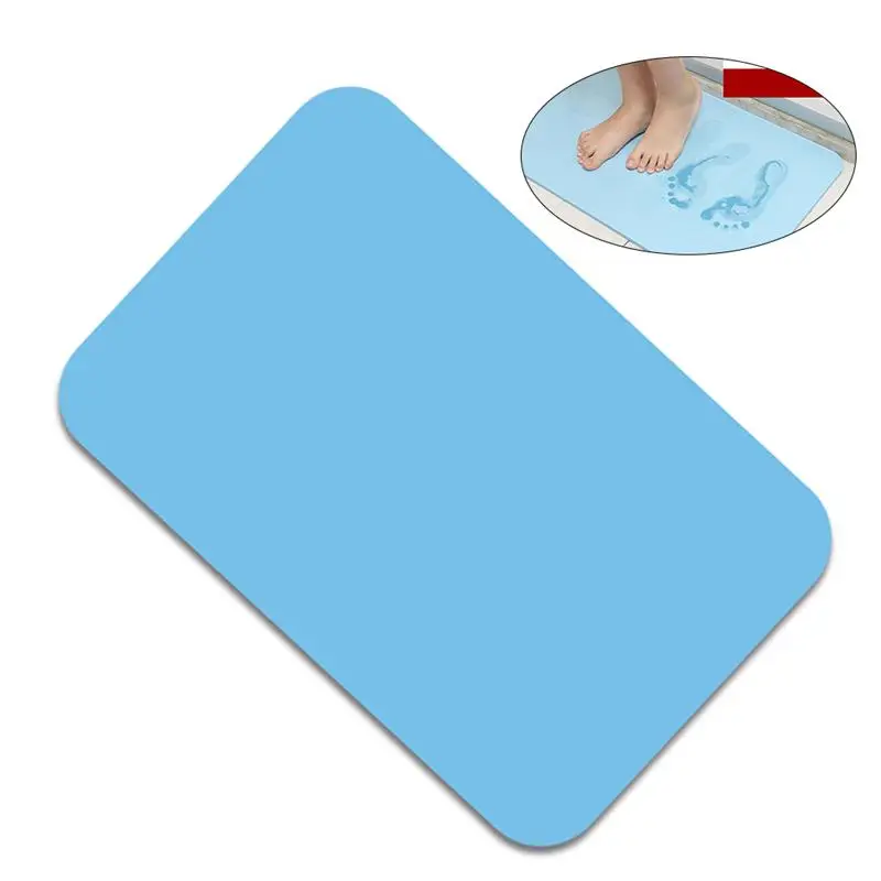 

Diatomaceous Earth Absorbent Nonslip Fast Sky-blue Bathroom Rug Mat Bath Mat Bathroom Floor Mats Shower Mat for Family Home
