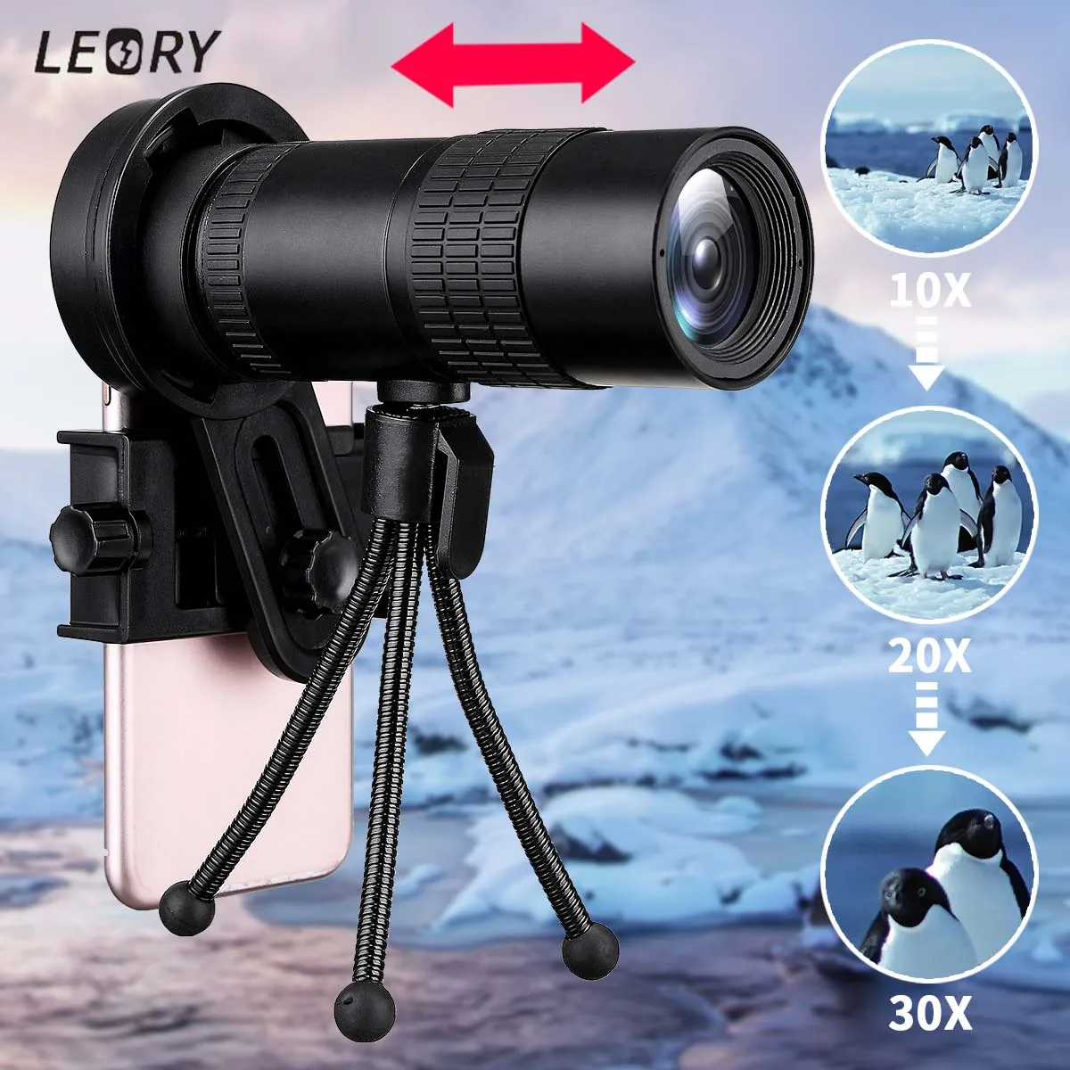 10 30x Adjustable Cell Phone Telescope Lens Night Vison Telescope
