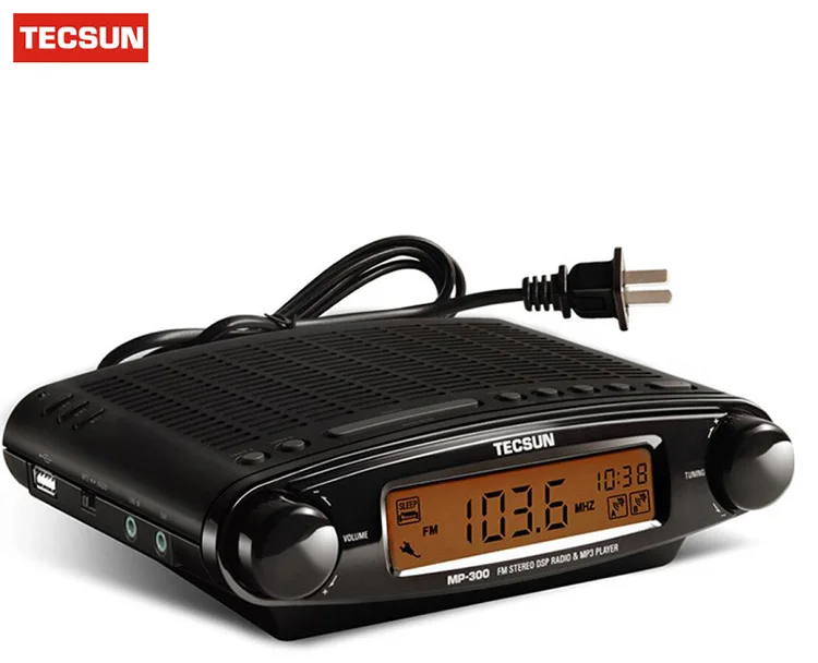 Радио Tecsun MP-300 DSP FM стерео USB MP3 плеер настольные часы ATS Будильник Черный FM портативный Радиоприемник Y4137A Tecsun MP300