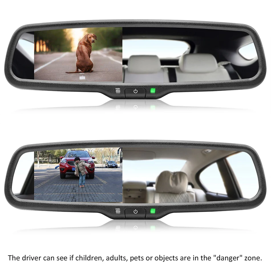 GreenYi 4," lcd OEM Автомобильное зеркало заднего вида монитор парковки и обратная помощь с светодиодный ночного видения заднего вида резервная камера автомобиля