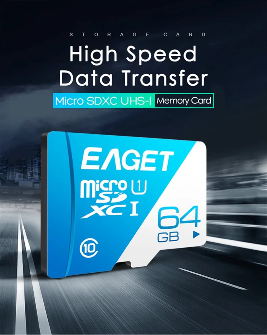 EAGET Micro SD карта 128 Гб карта памяти 64 ГБ TF карта Class10 UHS-I microsd флеш-карта памяти cartao de memoria для телефонов планшет