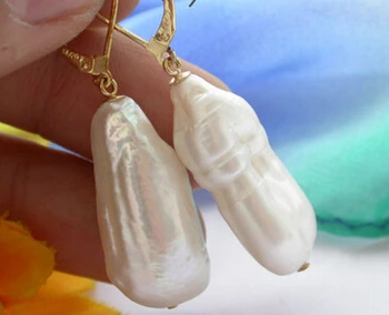 

shitou 00731 17mm white baroque keshi reborn pearl dangle earring discount 40%