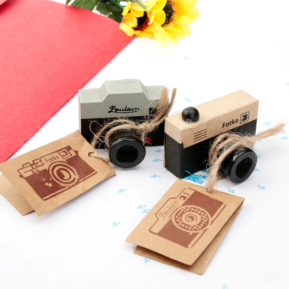 

New 2 Models Korea Wooden retro Camera Rubber Stamps Seals Gray & Brown DIY CN