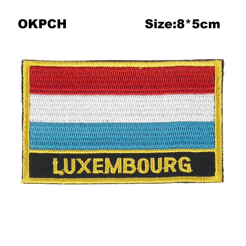 

Luxembourg Flag patches stickers on t-shirts military patch heat transfers PT0107-R