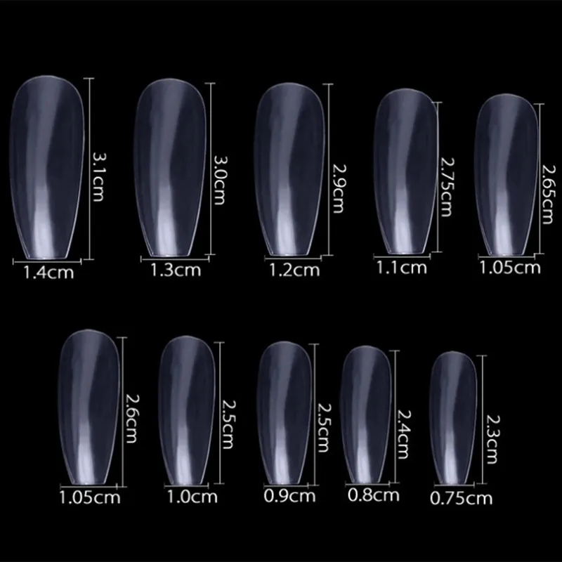 600 шт./пакет балерины для дизайна ногтей прозрачные/натуральные накладные ногти для ногтей плоская форма полный охват Маникюр накладные ногти