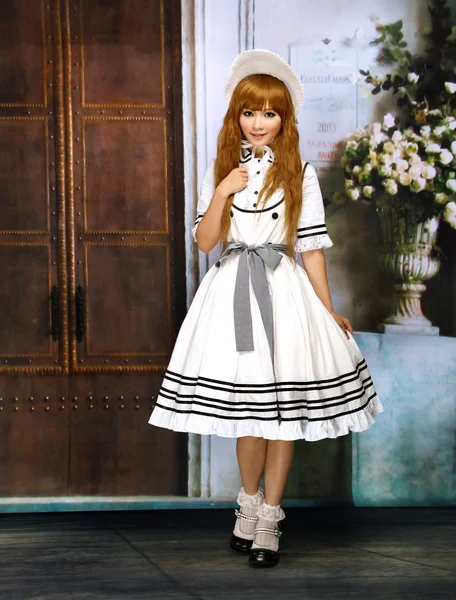 

Beige White Cotton Sweet Lolita Dress