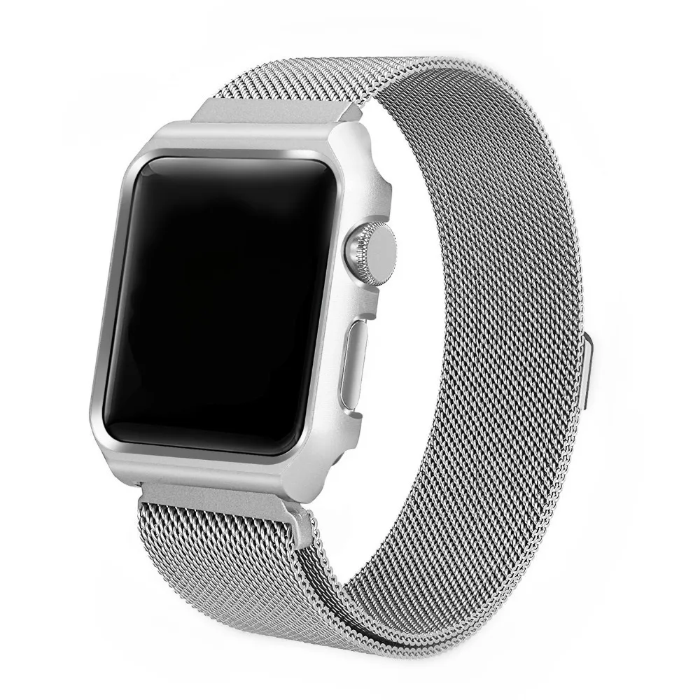 Milanese Loop strap For Apple Watch case+band 42mm/38mm Link Bracelet belt Stainless Steel metal watchband for iwatch series 3/2