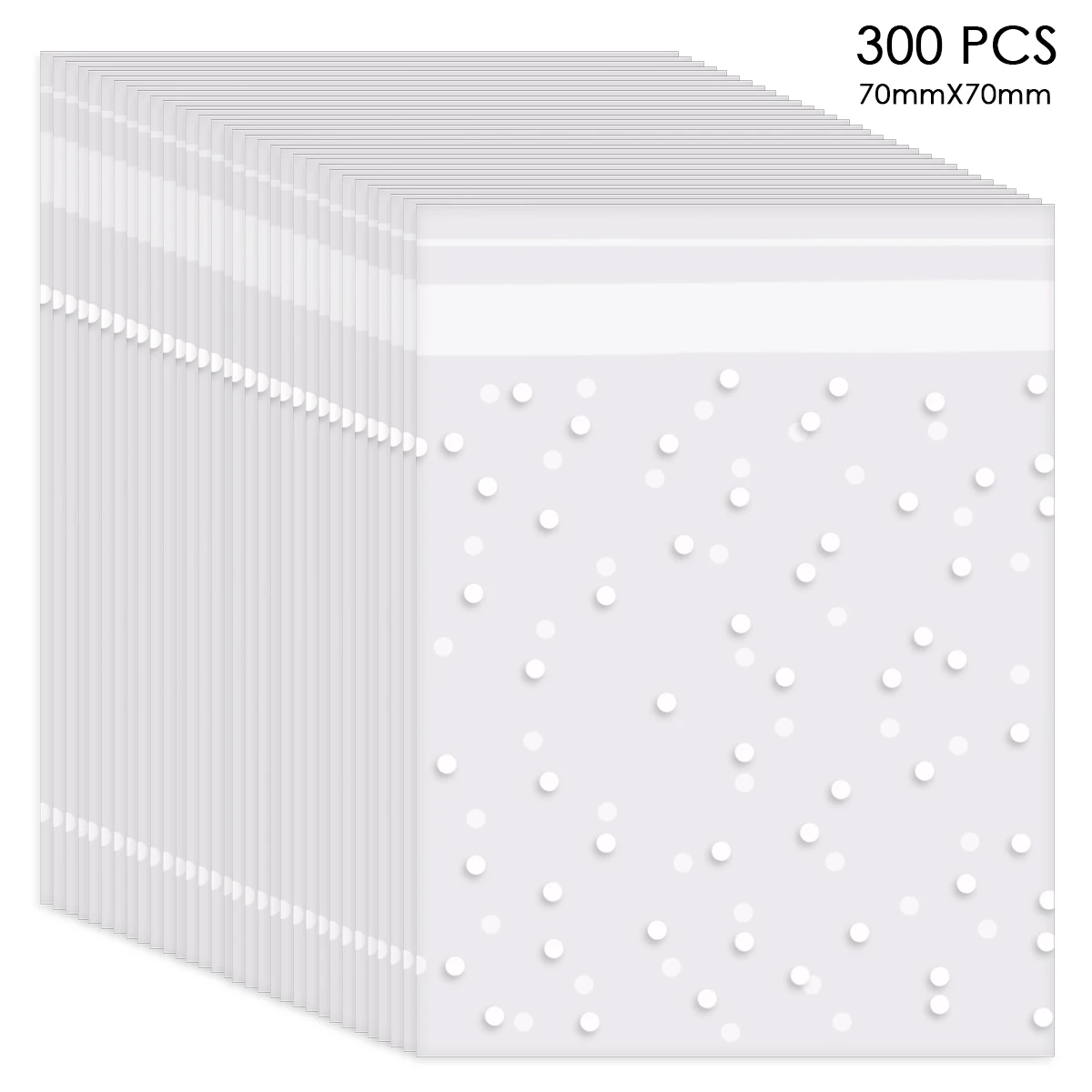 

300PCS Self Adhesive Treat Bag Candies Dried Flower Storage Bag White Dots Printed Empty Bags Wedding /Birthday Party Supplies
