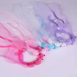 2018 новый цветок оголовье вуаль Для детей повязка на голову Головные уборы Свадебные аксессуары для волос Хэллоуин вечерние пользу подарок