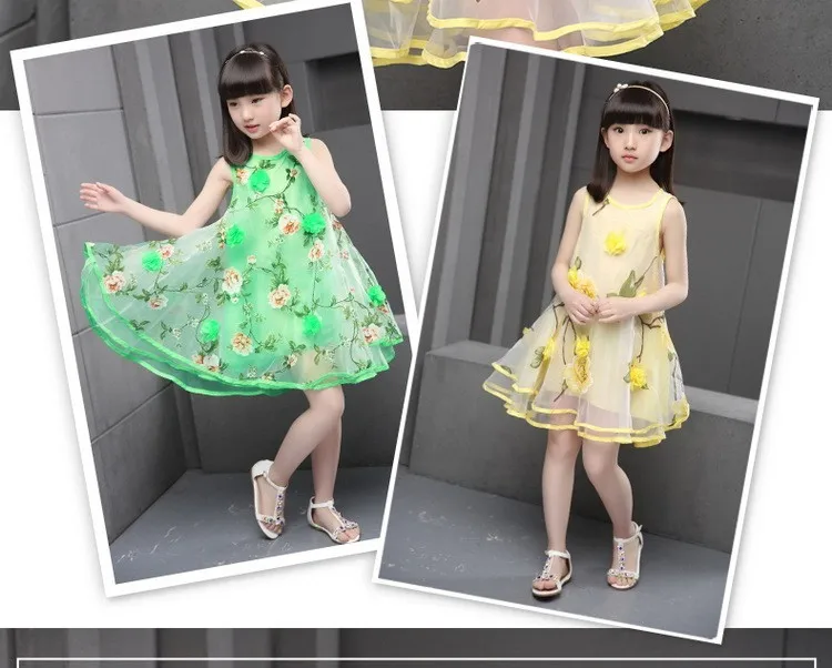 flowers organza big teenage little girls dresses summer 2016 yellow green sleeveless princess girl party dress kids sundress clothes 6 7 8 9 10 11 12 13 14 15 16 years big girls mini ball gown dress children clothing (8)