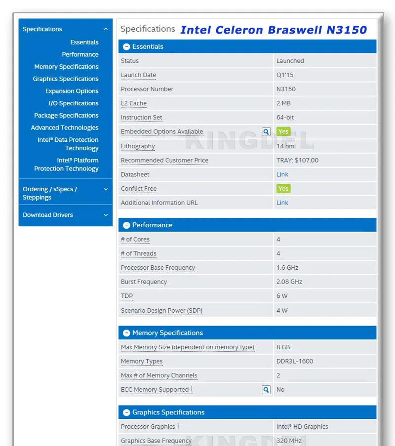 N3150 CPU Specification-1