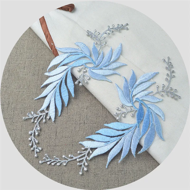 

Multicolor Sew on Applique Iron-patches Wire Embroidery Fabric Lace Patches Leaves National Wind Pair Flower DIY for Clothes