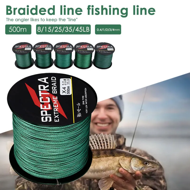 

Portable Fish Line Fishing Line Dark Green Pe Line Fishing Wire Outdoor 500M Rig Fishing Practical
