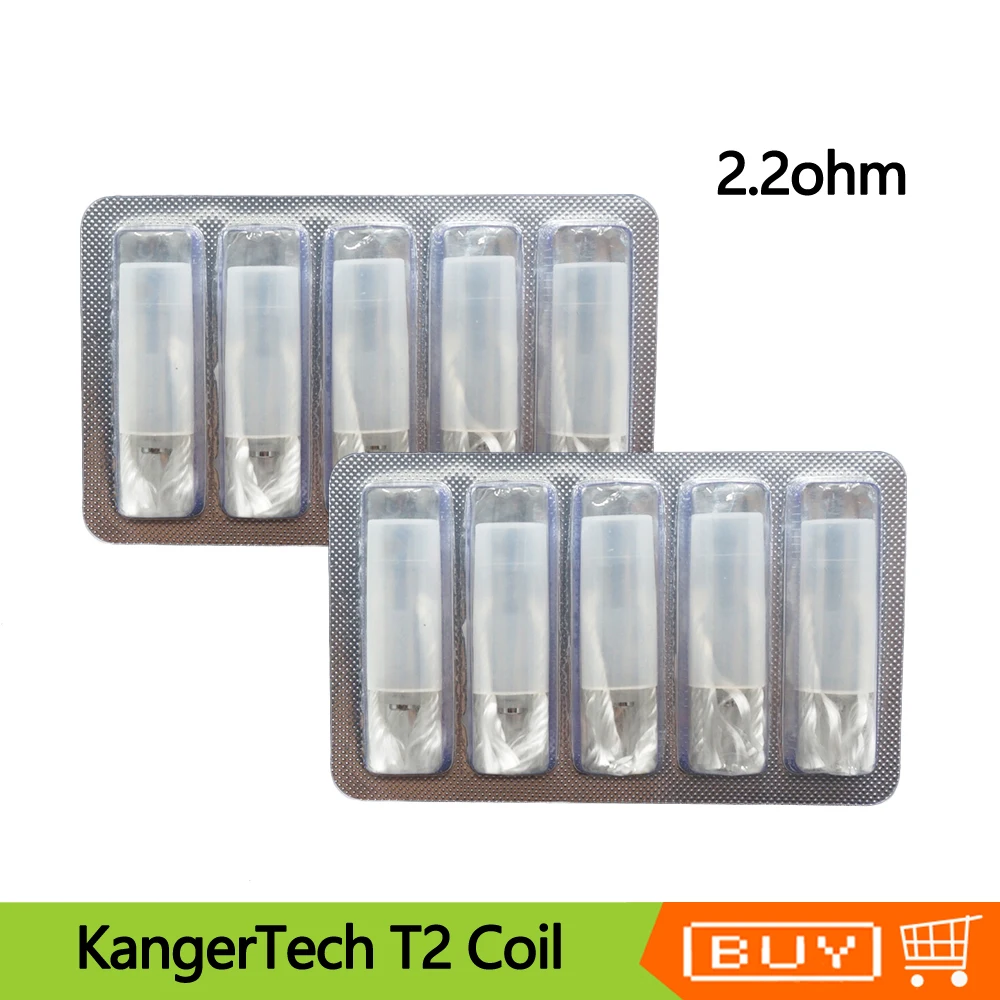Оригинал 10 шт. KangerTech T2 катушка 2.2ohm сменная CC клиромайзер нагревательная головка
