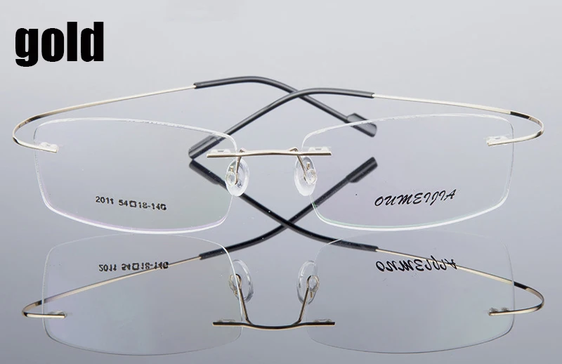 Stgrt, стиль, модные прогрессивные очки для чтения, без оправы, титановая оправа для очков, очки по рецепту - Цвет оправы: Золотой