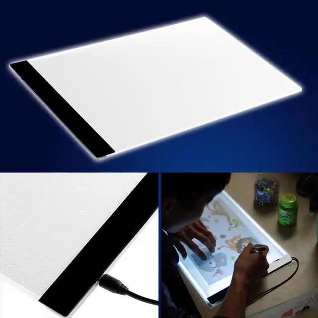 Digital Tablets A4 LED Graphic Artist Thin Art Stencil Drawing Board Light Box Tracing Table Pad Three-level