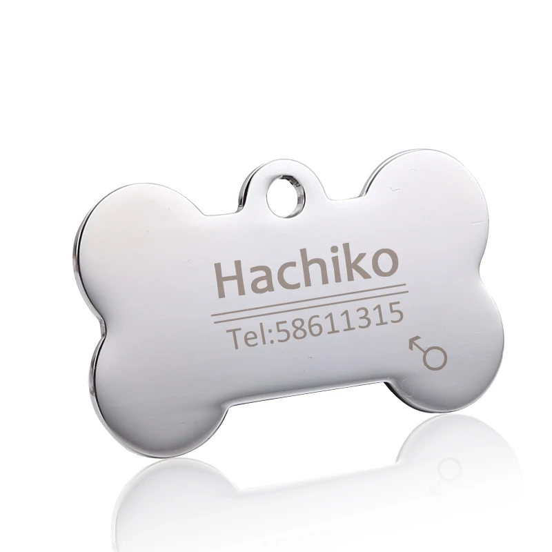 1pc Free engraving Pet Dog Tag Silicone Stainless Steel Dog ID Tag Engraved Dog Collar Anti-lost Pet Nameplate Tags For Dog Cat