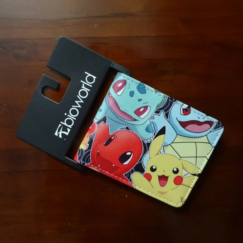 Популярный кошелек с покемоном из мультфильма Pocket Monster Ball Games Wallet Kawaii Pikachu, короткие кошельки, детские подарочные сумки для денег в долларах