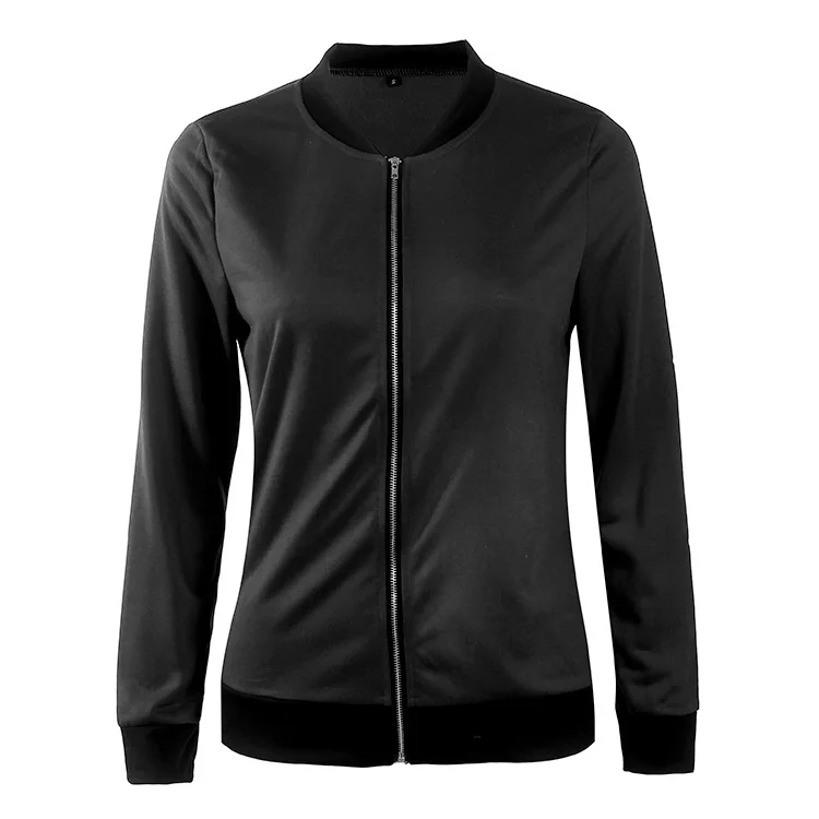2017 fashion women's European and American style autumn simple small jacket jacket special wine red green black blue big yards (12)