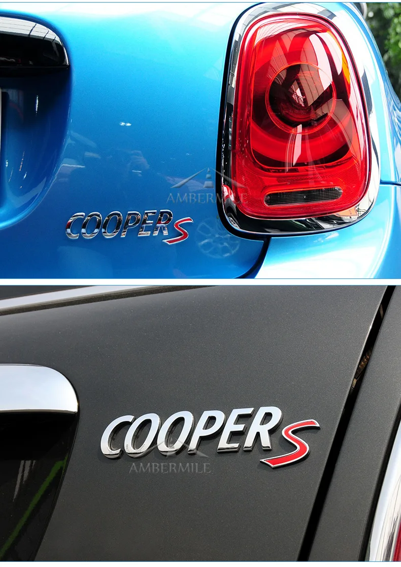  3D Metal Mini Cooper S Car Stickers Rear Trunk Tail Emblem for Mini Cooper R55 R56 R57 R58 R59 R60 R61 F54 F55 F56 F60 (6)