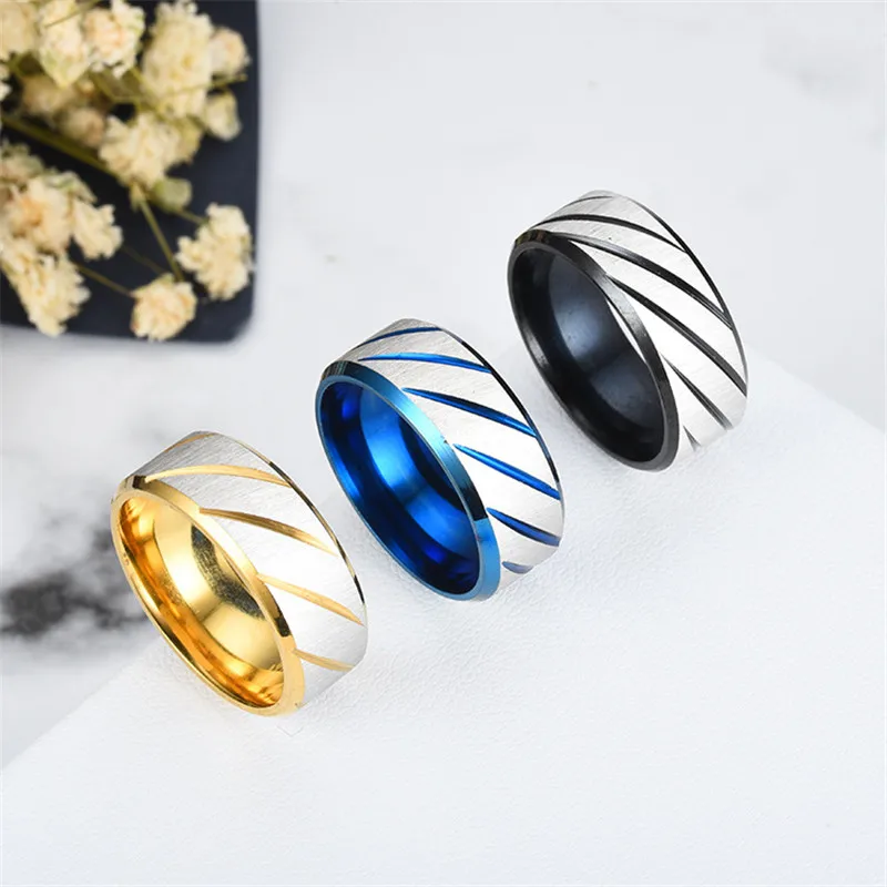 ZORCVENS 8 мм синие модные обручальные кольца для влюбленных 3 кольца цвета из нержавеющей стали пара обручальные кольца для женщин