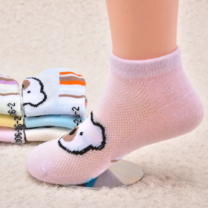 

Hot Sales 0-11 years old Spring children cotton socks mesh Cartoon Bear Baby Socks short tube socks wholesale