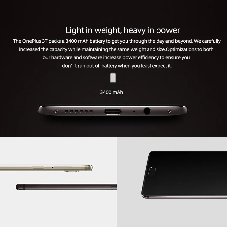 Оригинальный OnePlus 3 T A3010 4G LTE мобильный телефон 5 дюйма 6 ГБ Оперативная память 64 Гб