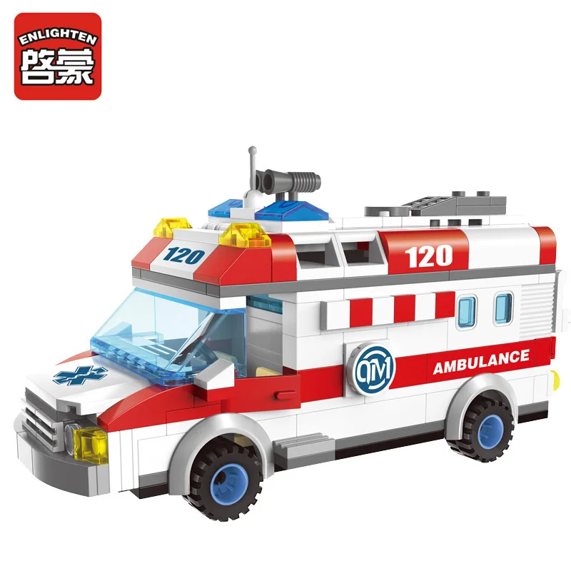 

ENLIGHTEN 328pcs City DIY Ambulance Car First Aid Toys Building Blocks