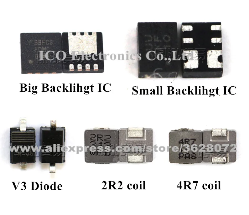 

For iPad 2 3 4 mini Backlight IC +diode V3 + coil 4R7 + coil 2R2 5pcs/set