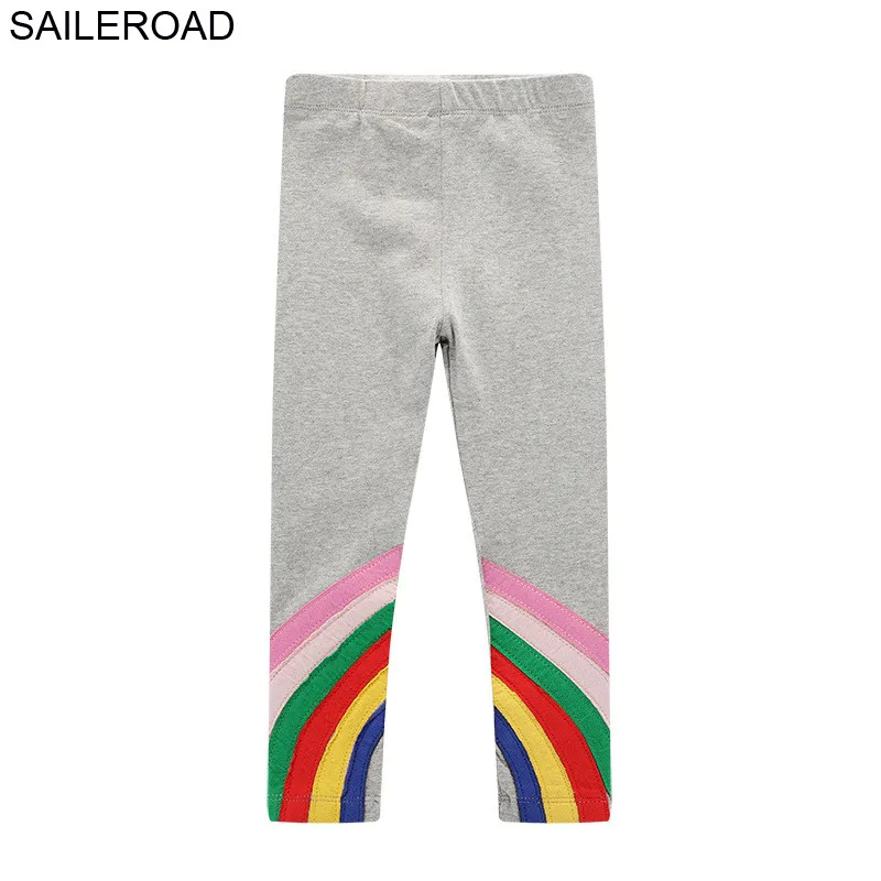 

SAILEROAD Rainbow Pattern Kids Leggings Cotton Baby Girl Leggings Children Pants for Kids Clothes 7 Years Child Trousers