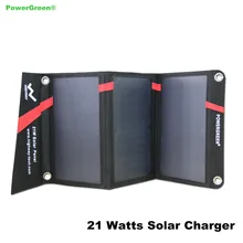Portable Solar Panel PowerGreen 21 Watts SUNPOWER Solar Charger Mobile Phone Battery Backup Bag for Travelling
