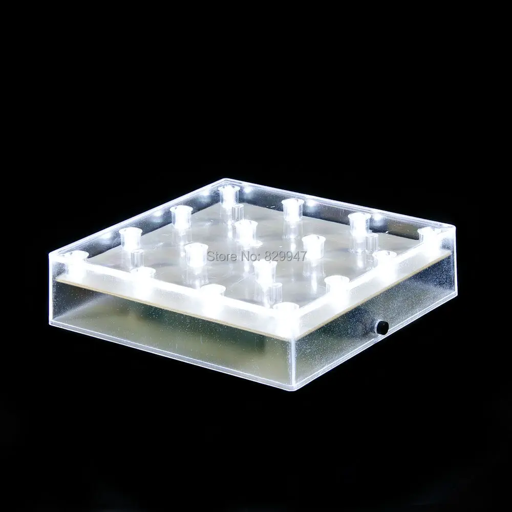 (8 pcs/lot) Free Shipping _ Square Shape 16 LEDs Light base for Table centerpiece decoration/LED