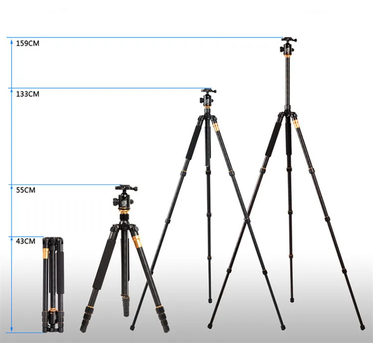 Q999 штатив монопод со съемной шаровой головкой портативный магниевый алюминиевый сплав