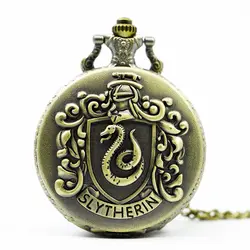 Винтаж карманные часы кулон Цепочки и ожерелья бронза кварцевые аналоговые стимпанк змея Для мужчин Для женщин подарок