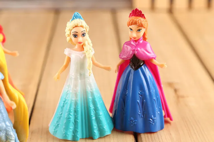 Disney Toys 8pcs/Lot 10cm Princess Cinderella Frozen Elsa Anna Pvc Action Figure Set Doll Dress Can Change Classic Toys For Kid Disney Toys 8pcs/Lot 10cm Princess Cinderella Frozen Elsa Anna Pvc Action Figure Set Doll Dress Can Change Classic Toys For Kid
