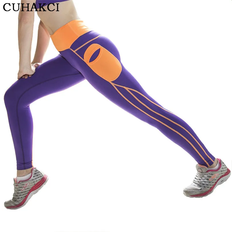 Mujeres Leggings spandex push up deportes legging bolsillo lateral elástico leggins entrenamiento ropa patchwork alta cintura