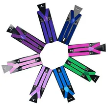 Горячая Распродажа для мужчин и женщин, регулируемые подтяжки с зажимом, эластичные y-образные/X-Back унисекс, цветные подтяжки на подтяжках