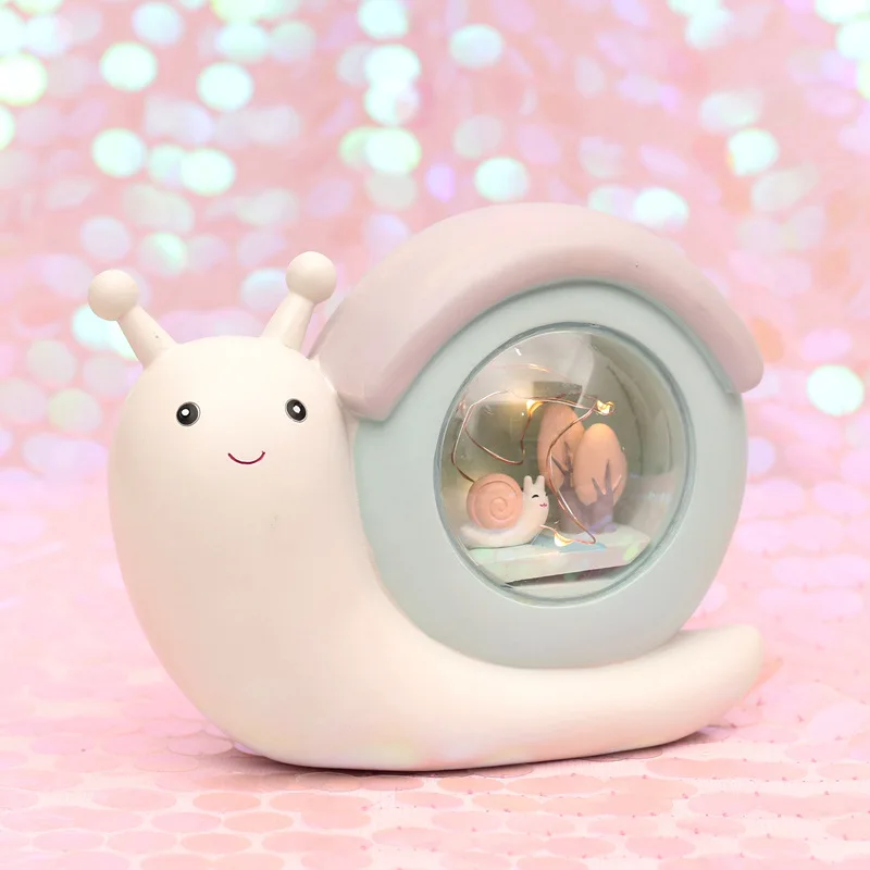 

Unicorn Night Light Children Snails Cats Cell Battery Powered Portable Kids Nightlight Cartoon Home Decor Strip Desk LED Lamp