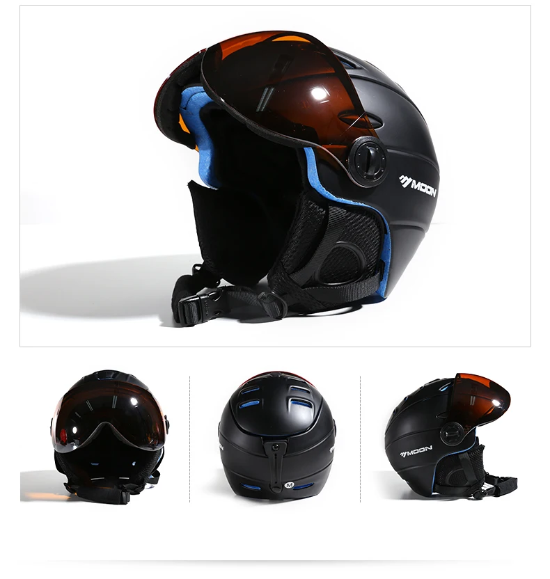 Esqui LUA Capacete com óculos de proteção