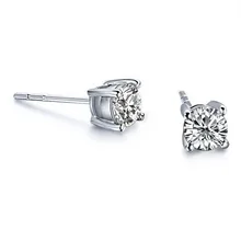 Элегантные 0.5Ct/каждый серьги AU750 подлинные 18 K белого золота Круглые женские обручальные свадебные серьги-гвоздики