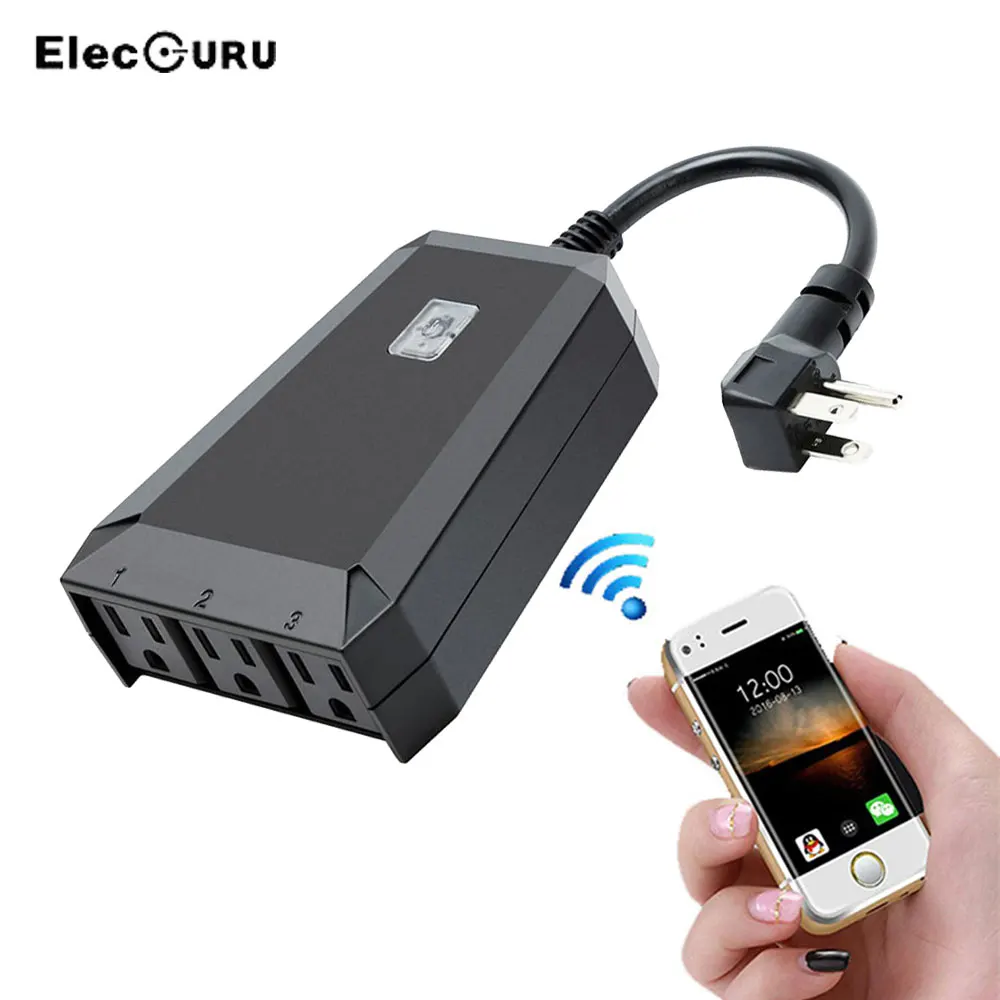 Outdoor Smart Wifi Socket Plug Outlet Wireless Remote Control Timer