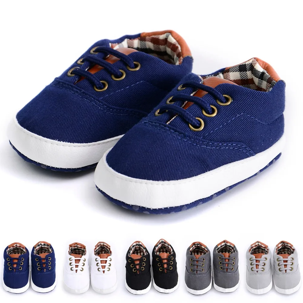 Newborn Baby Boy Shoes First Walkers Spring Autumn Baby Boy Soft Sole Shoes Infant Canvas Crib