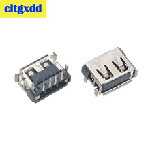 

cltgxdd 2-10pcs New 2.0 USB Connector Adapter DIP Female Socket 4 Feet 10.0mm High 4 Pin with Brim RoHS USB Data Charging Female