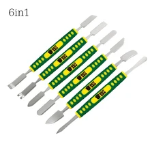 Лучший 6 шт./компл. телефон планшет инструменты для разборки металлический спуджер с двумя концами Набор для iPhone iPad samsung смартфон бритья ручка