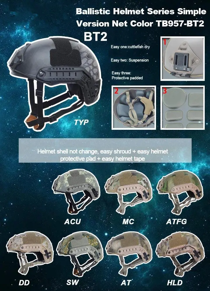 Тактический шлем для пейнтбола шлем серии простой вариант Чистая цвет MC/ATFG/DD/ACU/SW/дву/AT/TYP для Велосипеды шлем BT2